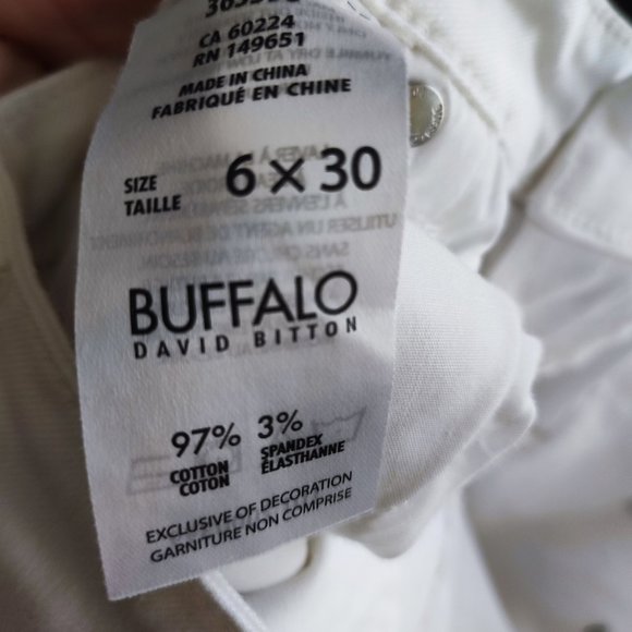 Buffalo David Bitton Misha mid rise straight leg jeans white women's size 6x30 - Picture 8 of 9